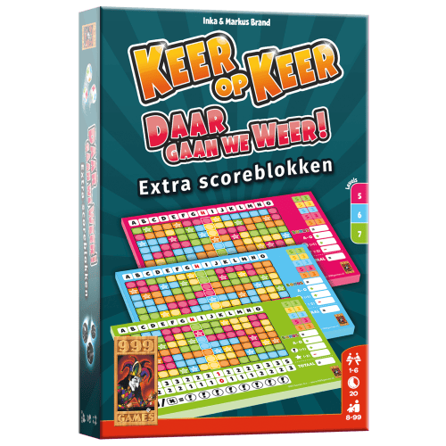 Keer op Keer Scoreblok 3 stuks Level 5, 6 en 7 Daar gaan we Weer!
