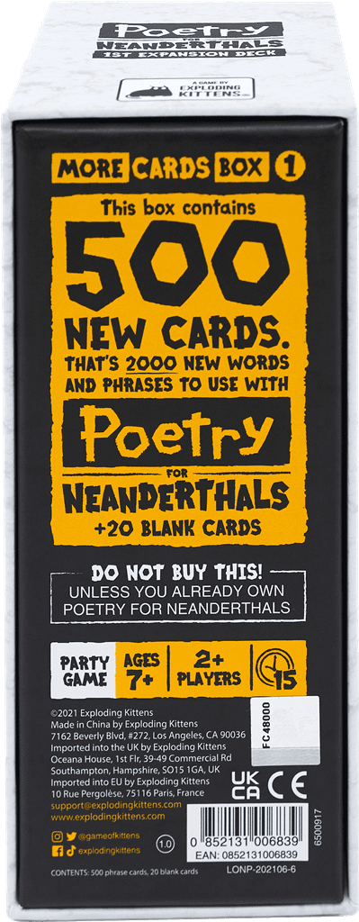 Poetry for Neanderthals extra cards - Afbeelding 3