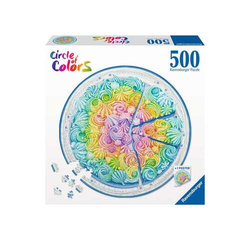 Round puzzle - circle of colors - Rainbow cake - Regenboog taart - puzzel
