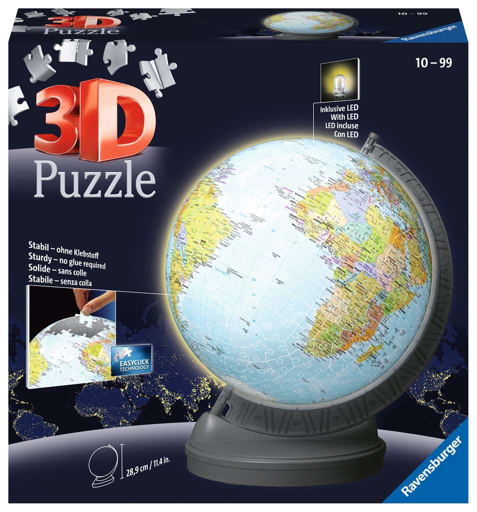 3D puzzel Aarde met licht