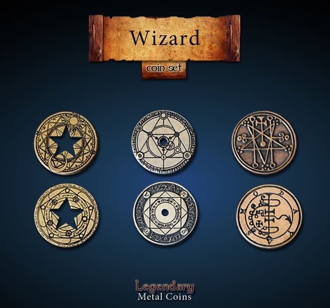 Legendary Metal Coins - Wizard / Magie